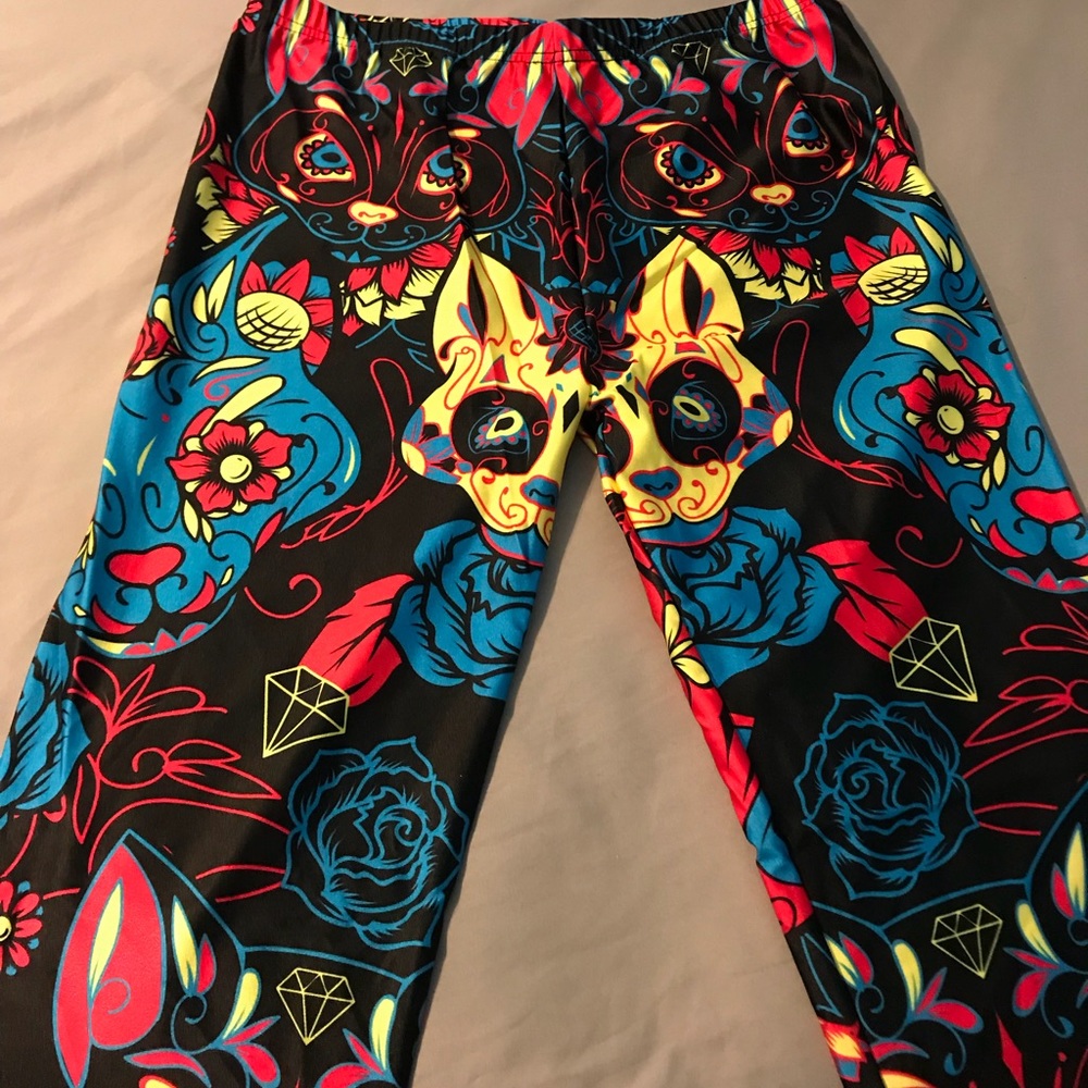 NWT Skull Diamond 💎😻💀Cat Soft Leggings 鹿 - Picture 6 of 7